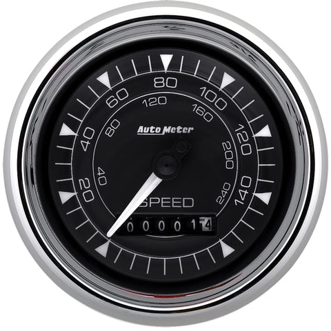 AutoMeter Chrono 3-3/8in 160MPH Electric Programmable Speedometer Gauge - Chrome - 9788