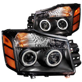 ANZO 2004-2007 Nissan Armada Projector Headlights w/ Halo Black (CCFL) - 111095