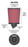 K&N Filter Universal X Stream Clamp-On 3in Flange 4.5in Base 6in Top 6.125in Height - RX-3770