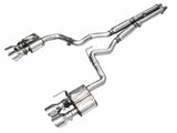 AWE 2024 Ford Mustang GT Fastback S650 RWD SwitchPath Cat-Back Exhaust w/ Quad Chrome Silver Tips - 3025-42650