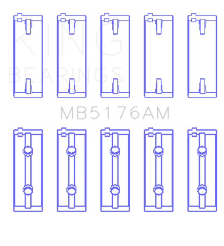 King Mitsuishi 4G93 SOHC (Size 0.25) Main Bearing Set - MB5176AM0.25