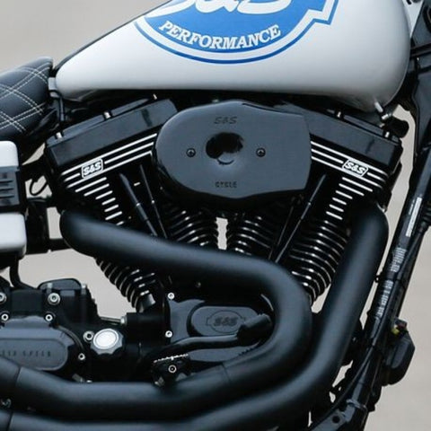 S&S Cycle 01-15 Fuel-Injected Softail Models Stealth Air Cleaner Kit w/ Black Tribute Cover - 170-0599
