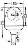 Hella Rotating Lamp H 24V Yellow Mgs24 2Rl - 006846011