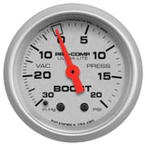 Autometer Ultra-Lite 52mm 20 PSI Mechanical Boost Gauge - 4301