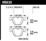 Hawk 04-10 BMW 535i/545i/550i / 04-10 645Ci/650i /02-09 745i/745Li/750 HP+ Street Brake Pads - HB630N.626
