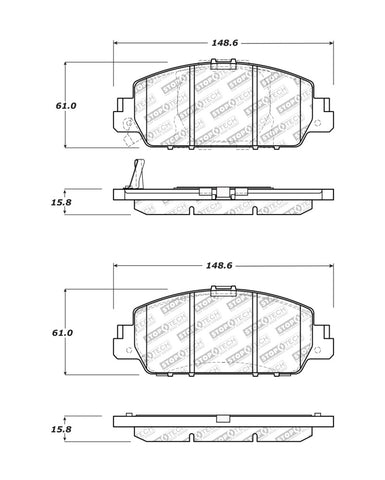 StopTech 14-18 Ford Fusion SE Luxury Street Performance Front Brake Pads - 305.16530