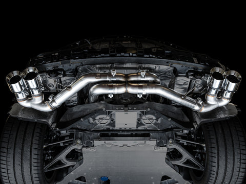 AWE Tuning 2020 Chevrolet Corvette (C8) Track Edition Exhaust - Quad Chrome Silver Tips - 3020-42080
