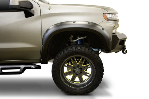 Lund 19-21 Chevy Silverado 1500 RX-Rivet Style Smooth Elite Series Fender Flares - Blk (2 Pc.Front) - RX140SA