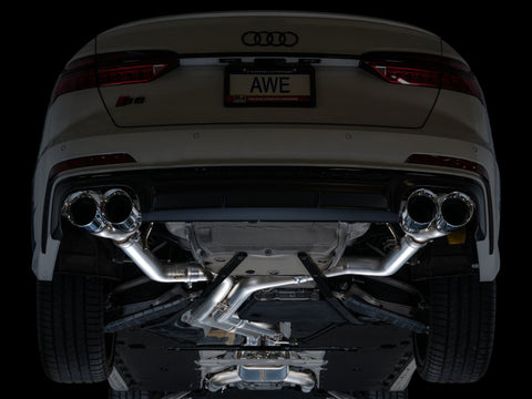 AWE Tuning 19-23 Audi C8 S6/S7 2.9T V6 AWD Track Edition Exhaust - Chrome Silver Tips - 3020-42101