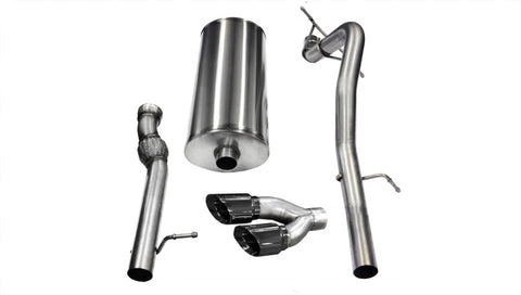 Corsa 2011-2014 GMC Yukon 6.2L V8 3in Cat-Back Single Side w Twin 4in Black Pro-Series Tips - 14882BLK