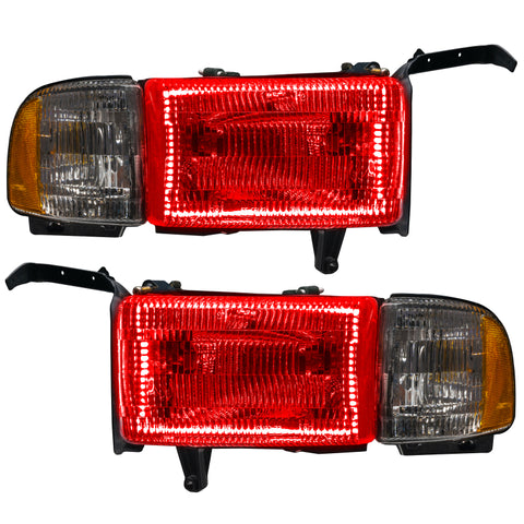 Oracle 94-02 Dodge Ram Pre-Assembled Halo Headlights - ColorSHIFT w/ Simple Controller - 8167-504