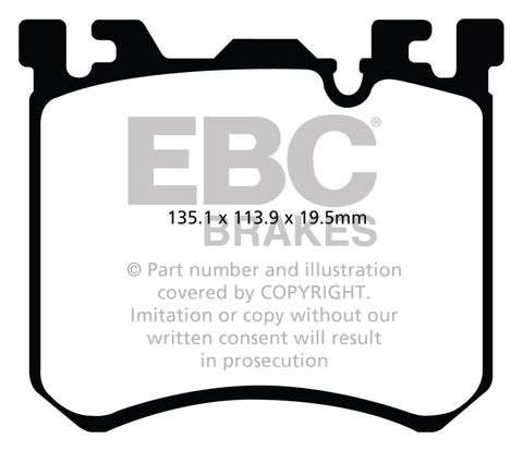 EBC 10+ BMW X5M 4.4 Twin Turbo Yellowstuff Front Brake Pads - DP42091R
