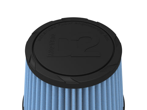 aFe POWER Universal Clamp-On Air Filter w/ D2 Dura-Dry Media - 5in F x 6.5in B x 4.75in T x 5in H - 21-50505V