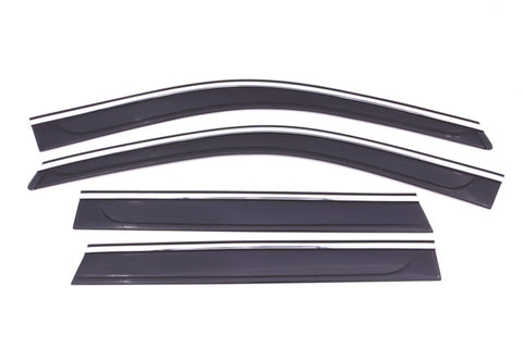 AVS 11-18 Jeep Grand Cherokee Ventvisor Low Profile Deflectors 4pc - Smoke w/Chrome Trim - 794015