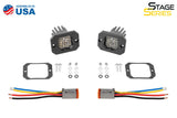 Diode Dynamics Stage Series C1R - White Flood Flush Mount LED Pod (Pair) - DD7427P