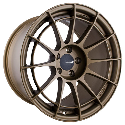 Enkei NT03RR 18x10.5 5x114.3 15mm Offset 75mm Bore Titanium Gold Wheel - 512-8105-6515GG