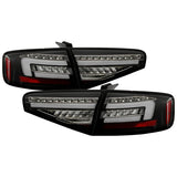 Spyder 13-16 Audi A4 4DR LED Tail Lights LED Clear Reverse Lights - Black ALT-YD-AA413-SEQ-BK - 5087171