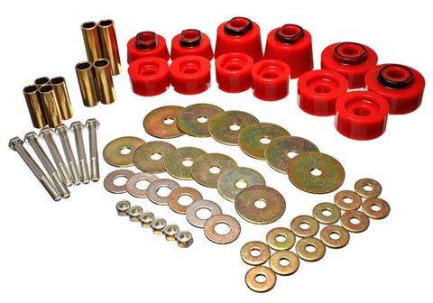 Energy Suspension Body Mount Set - Std. & Extra Cab - Red - 4.4117R