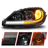 ANZO 05-13 Chevrolet Corvette Projector Headlights w/switchback & Sequential LED - Black Amber - 121571
