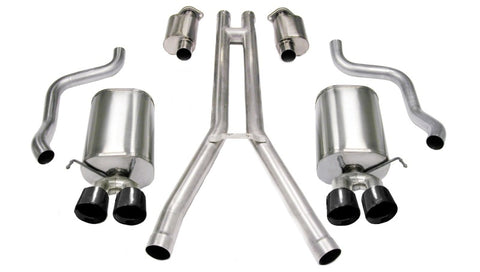Corsa 2004-2008 Cadillac XLR 4.6L 25in Cat-Back Dual Rear w Twin 35in Black Pro-Series Tips - 14156BLK
