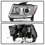 Spyder 11-13 Jeep Grand Cherokee - Light Bar Proj Headlights - Halo Model - Chro - PRO-YD-JGC11-LB-C - 5085801