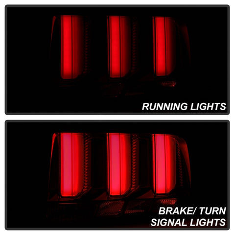 Spyder 05-09 Ford Mustang (Red Light Bar) LED Tail Lights - Smoke ALT-YD-FM05V3-RBLED-SM - 5086723
