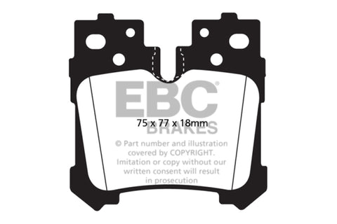 EBC 07+ Lexus LS460 4.6 Greenstuff Rear Brake Pads - DP21812