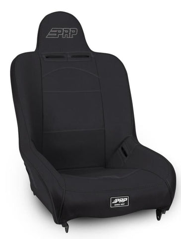 PRP Premier High Back Suspension Seat - Black Vinyl w/Silver PRP Logo - A100110-201