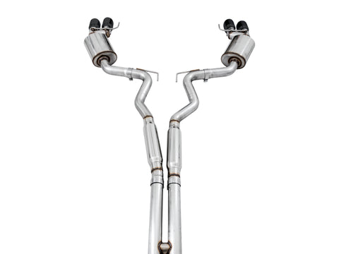 AWE Tuning 2018+ Ford Mustang GT (S550) Cat-Back Exhaust - Touring Edition (Quad Diamond Black Tips) - 3015-43106