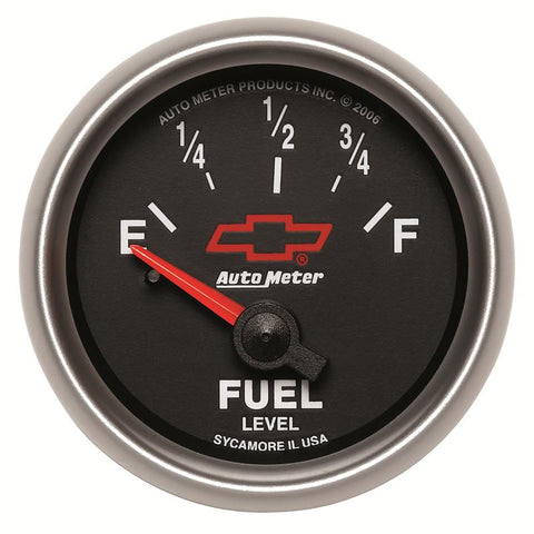 Autometer GM Bowtie Black 2-1/16 Fuel Level, 0-90 , Air-Core 8-18V - 3613-00406