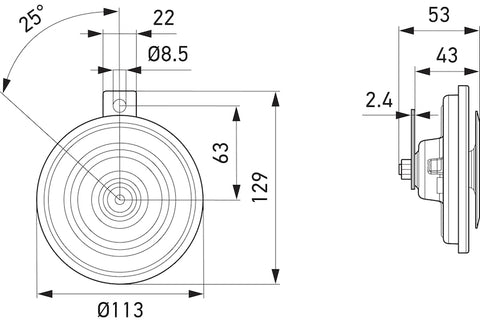 Hella Horn Disc 24V 400Hz Htone (B36) - 002768431