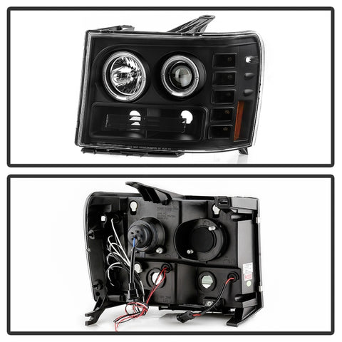 Spyder GMC Sierra 1500/GMC Sierra Denali 08-13 Projector LED Halo- LED All Blk PRO-YD-GS07-HL-BKV2 - 5086020