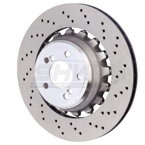 SHW 15-18 BMW X5 M 4.4L Right Rear Cross-Drilled Lightweight Brake Rotor (34212284904) - BRR48504