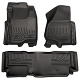 Husky Liners 11-12 Ford SD Super Cab WeatherBeater Combo Black Floor Liners (w/o Manual Trans Case) - 98721