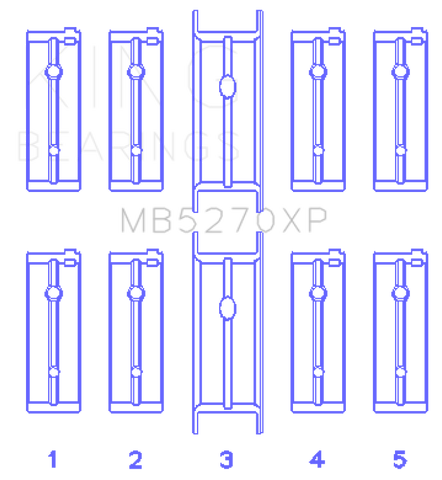 King Engine Bearings 03-05 Dodge Neon SRT4 2.4L (Size .025 Oversized) Performance Main Bearing Set - MB5270XP.026