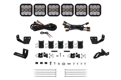 Diode Dynamics Prinsu/Sherpa Roof Racks- SS5 6-Pod CrossLink Mounting Kit - Pro White Driving - DD7822