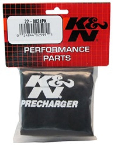 K&N Universal Precharger Round Tapered Filter Wrap Black 4in Top ID / 4.5in Base ID / 6.5in Height - 22-8031PK