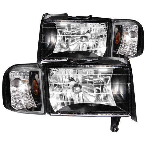 ANZO 1994-2001 Dodge Ram Crystal Headlights Black - 111067