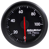 Autometer Airdrive 2-1/6in Oil Pressure Gauge 0-100 PSI - Black - 9152-T