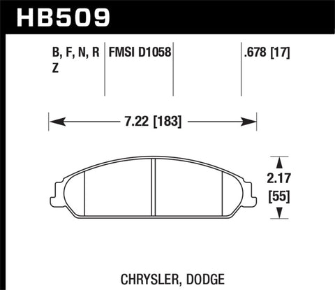 Hawk 2013-2014 Chrysler 200 (w/XR1 Brakes) HPS 5.0 Front Brake Pads - HB509B.678