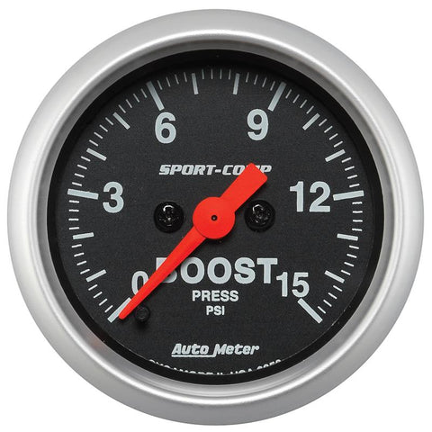 Autometer 2-1/16in 15PSI Boost Digital Stepper Motor Sport-Comp Gauge - 3350