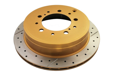 DBA 07+ Toyota Landcruiser 200 Series Rear Cross Drilled & Slotted Street Series Rotor - DBA2723X