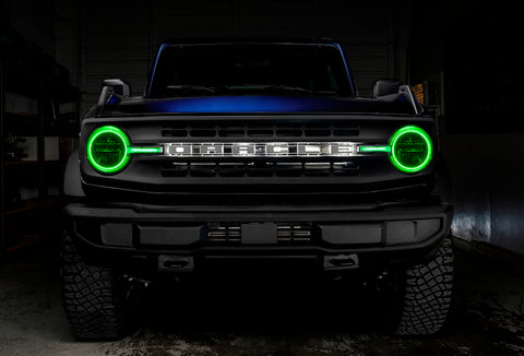 Oracle 21-22 Ford Bronco Headlight Halo Kit w/DRL Bar - Base Headlights -w/2.0 Controller - 1471-333
