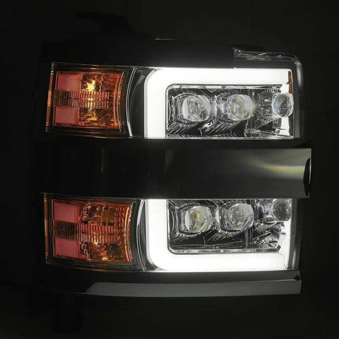 AlphaRex 15-18 Chevy 2500HD NOVA LED Proj Headlights Plank Style Black w/Activ Light/Seq Signal/DRL - 880227