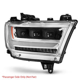 ANZO 19-20 Dodge Ram 1500 Tradesman LED Projector Headlights Plank Style w/Sequential Black (Pass.) - 111495-R