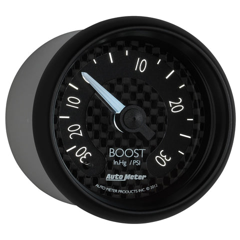 Autometer GT Series 52mm Mechanical 30 In Hg/30 psi Vacuum/Boost Gauge - 8003