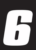 Hardline Dirt Digits 3pk 4 in. - High Gloss Number 6 - White - DD43W-6