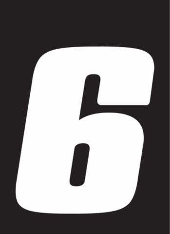Hardline Dirt Digits 3pk 4 in. - High Gloss Number 6 - White - DD43W-6