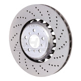 SHW 13-16 BMW M5 4.4L Right Front Cross-Drilled Lightweight Brake Rotor (34112284102) - BFR48161