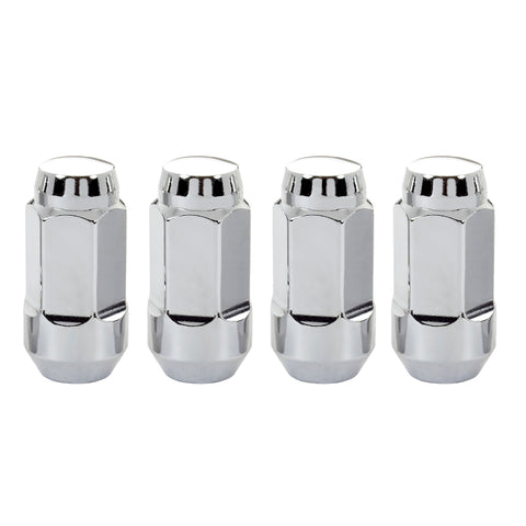 McGard Hex Lug Nut (Cone Seat Bulge Style) M14X1.5 / 22mm Hex / 1.945in. Length (4-Pack) - Chrome - 64033